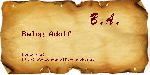 Balog Adolf névjegykártya